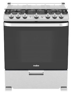 Estufa de piso a Gas LP Mabe Air Fry 76 cm EMHA7602DSS0 de 6 quemadores