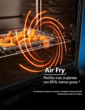 Estufa de piso a Gas LP Mabe Air Fry 76 cm EMHA7602DSS0 de 6 quemadores