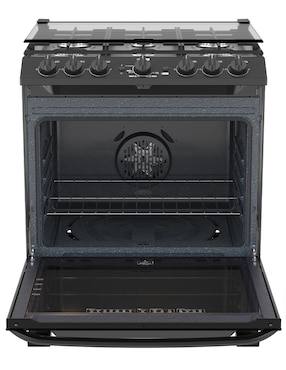 Estufa de piso a Gas LP Mabe Air Fry 76 cm EMHA7602JBS0 de 6 quemadores