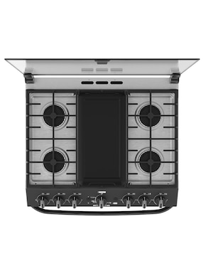 Estufa de piso a Gas LP Mabe Air Fry 76 cm EMHA7602JBS0 de 6 quemadores