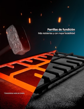 Estufa de piso a Gas LP Mabe Air Fry 76 cm EMHA7602JBS0 de 6 quemadores