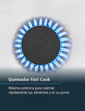 Combo estufa de piso a Gas LP Mabe Tecnología Ultimate Cooking y Cleaning 50.60 cm EM5060X2CMPU50 de 4 quemadores + Campana