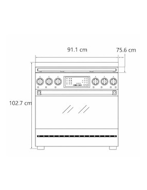 Estufa de piso a gas LP Thor Kitchen 91 cm RSG36BLP de 6 quemadores