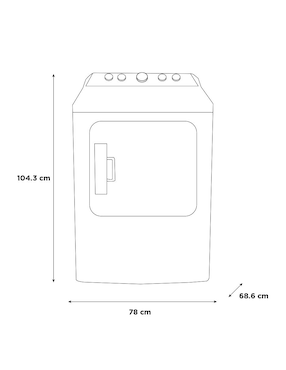 Secadora de gas Midea de 23 kg con 8 ciclos MD500D230/W