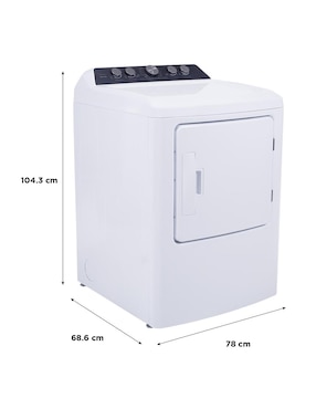 Secadora de gas Midea de 23 kg con 8 ciclos MD500D230/W