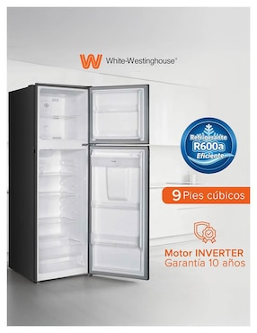 Refrigerador Top mount White Westinghouse 9 pies cúbicos Inverter y No Frost WWCR87247HSAWIN