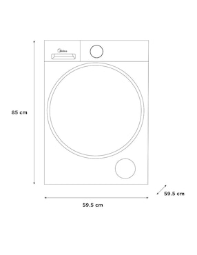 Lavasecadora Midea eléctrico 15 kg 7 kg MF210D150WB/T