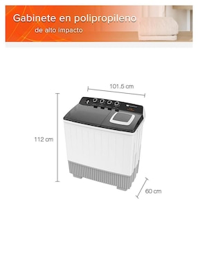 Lavadora doble tina white westinghouse 25 kg semiautomática carga superior WWXCTT332009QBK