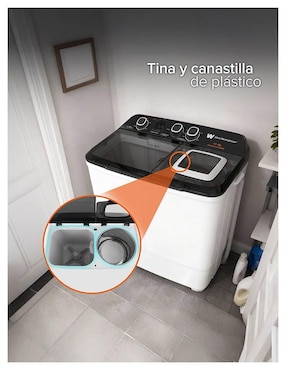 Lavadora doble tina White Westinghouse 11 kg semiautomática carga superior WWXCTT11703BK_05