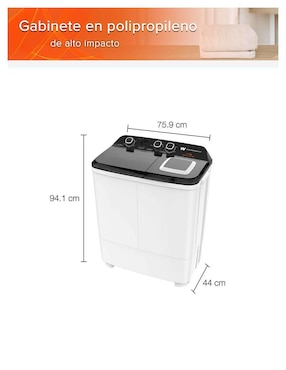Lavadora doble tina White Westinghouse 11 kg semiautomática carga superior WWXCTT11703BK_05