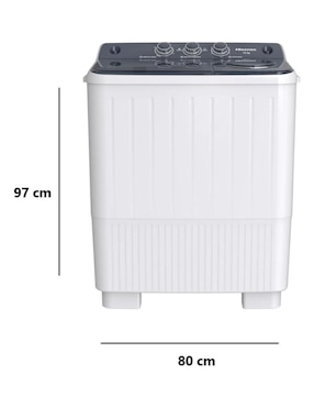 Lavadora doble tina Hisense 13 kg semiautomática carga superior WSA1304P