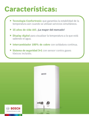 Calentador de paso Bosch GWH16-2 COD B F3 31 S1905 gas lp
