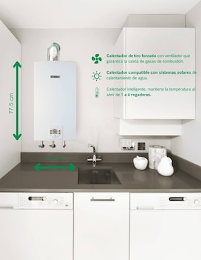 Calentador de paso bosch easy control 26lts lp sin tamaño gas lp