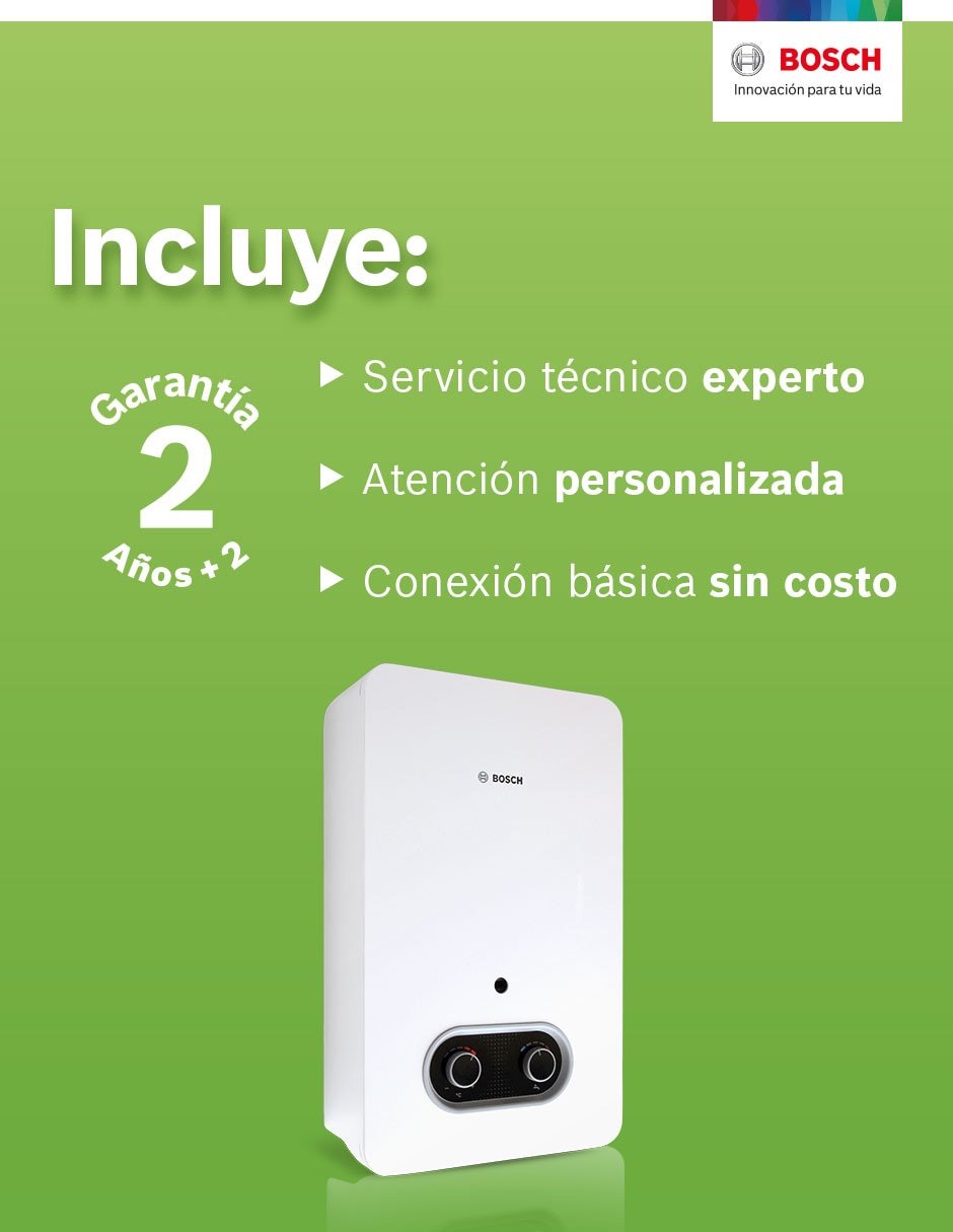 Calentador de agua Instantáneo Bosch Balanz 13 lts/min 2 regaderas Gas Nat.