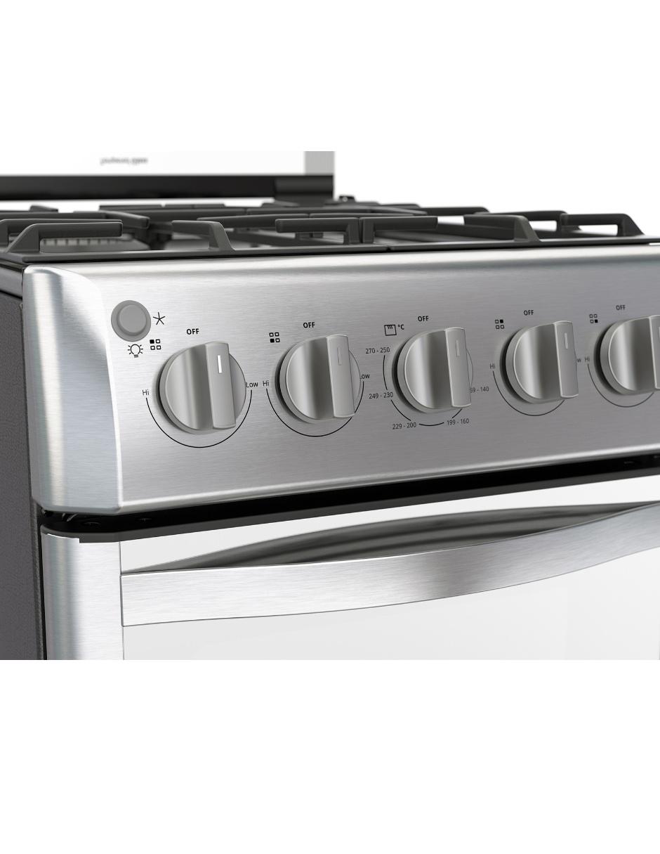 Estufa de piso a Gas LP 50 cm WWR7000S de 4 quemadores 5