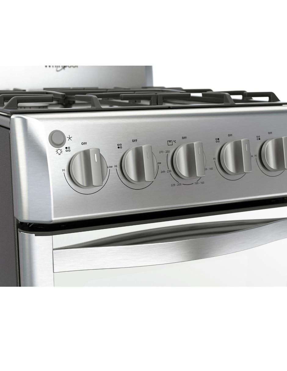 Estufa de piso a Gas LP 50 cm WWR5000S de 4 quemadores 6