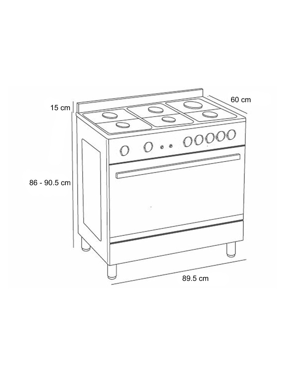 Estufa de piso a gas LP 89.5 cm FS3RS965GGXL de 5 quemadores 6