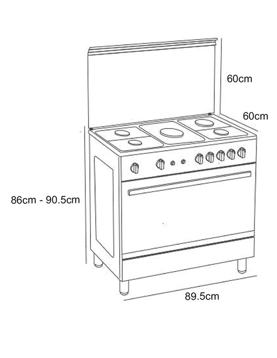 Estufa de piso a gas LP 89.5 cm FS3RS965GGXL de 5 quemadores 8