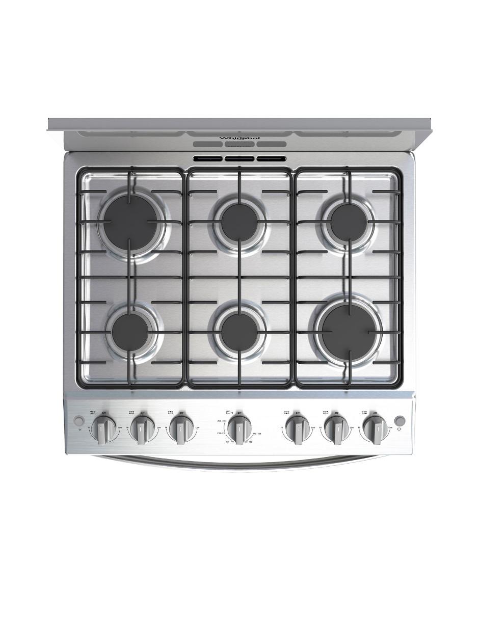 Estufa de piso a Gas LP 76 cm WFR3200D de 6 quemadores 4