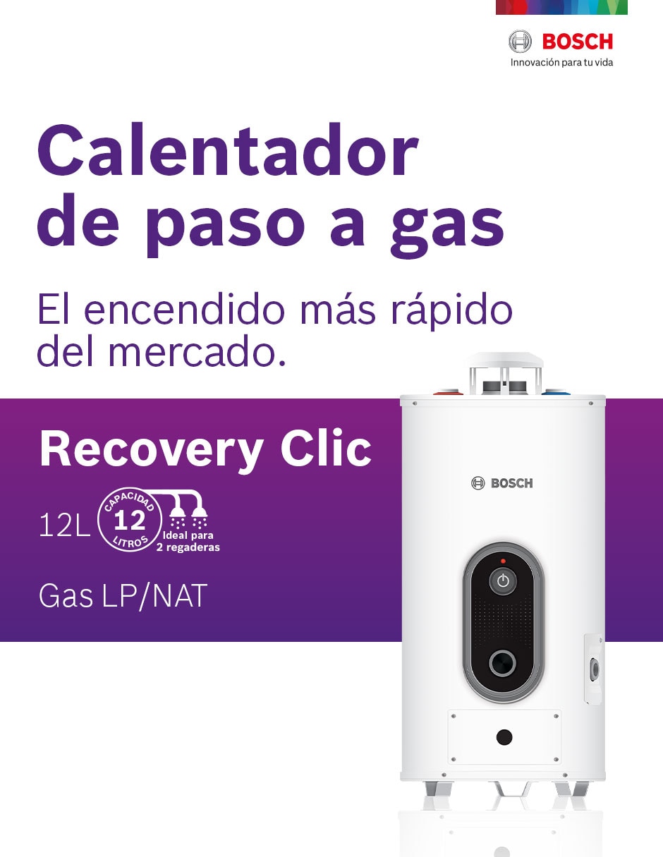 Calentador de paso recovery clic sin tamaño gas natural 6