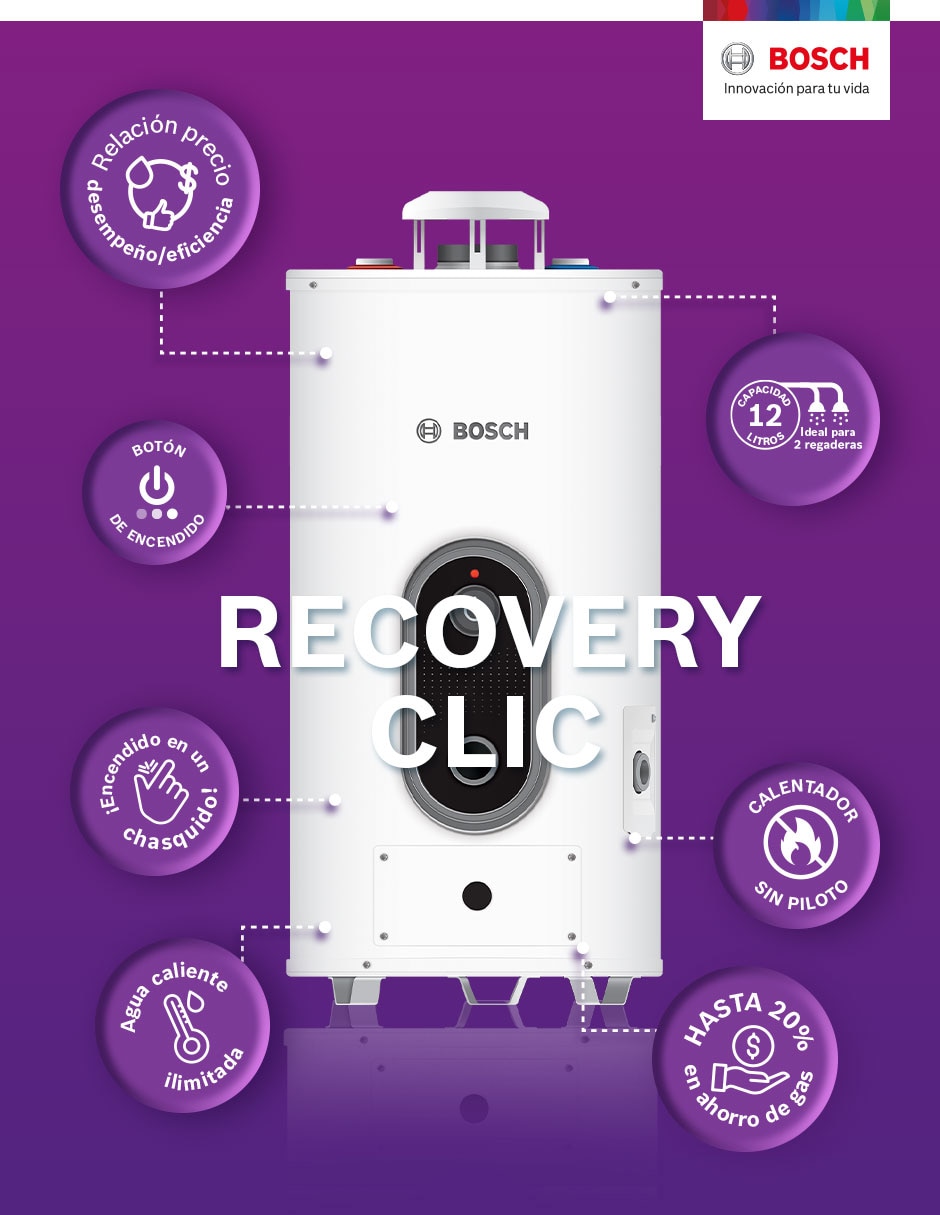 Calentador de paso recovery clic sin tamaño gas natural 10