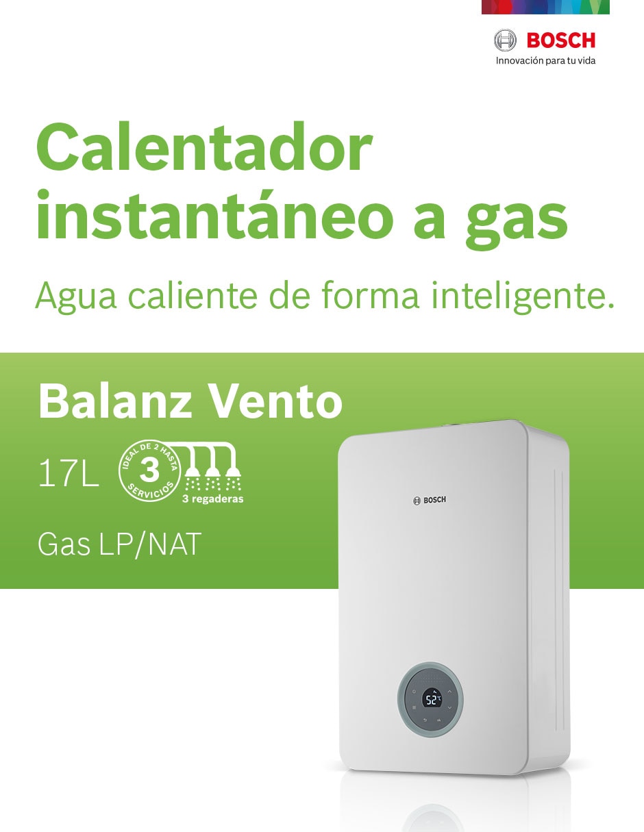Calentador de paso BALANZ VENTO 17 L gas lp/natural 2