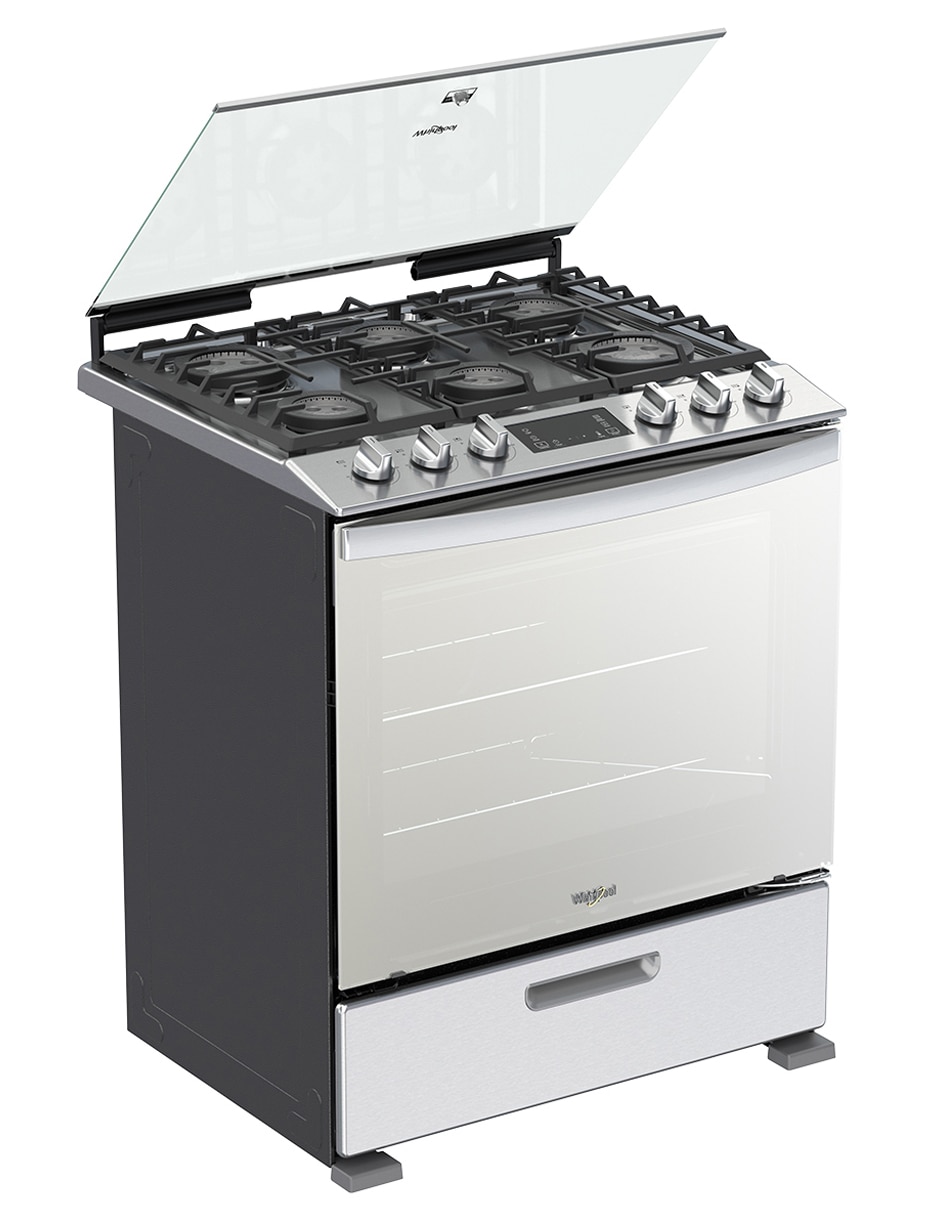 Estufa de piso a gas lp 76 cm WFR7400S de 6 quemadores 2