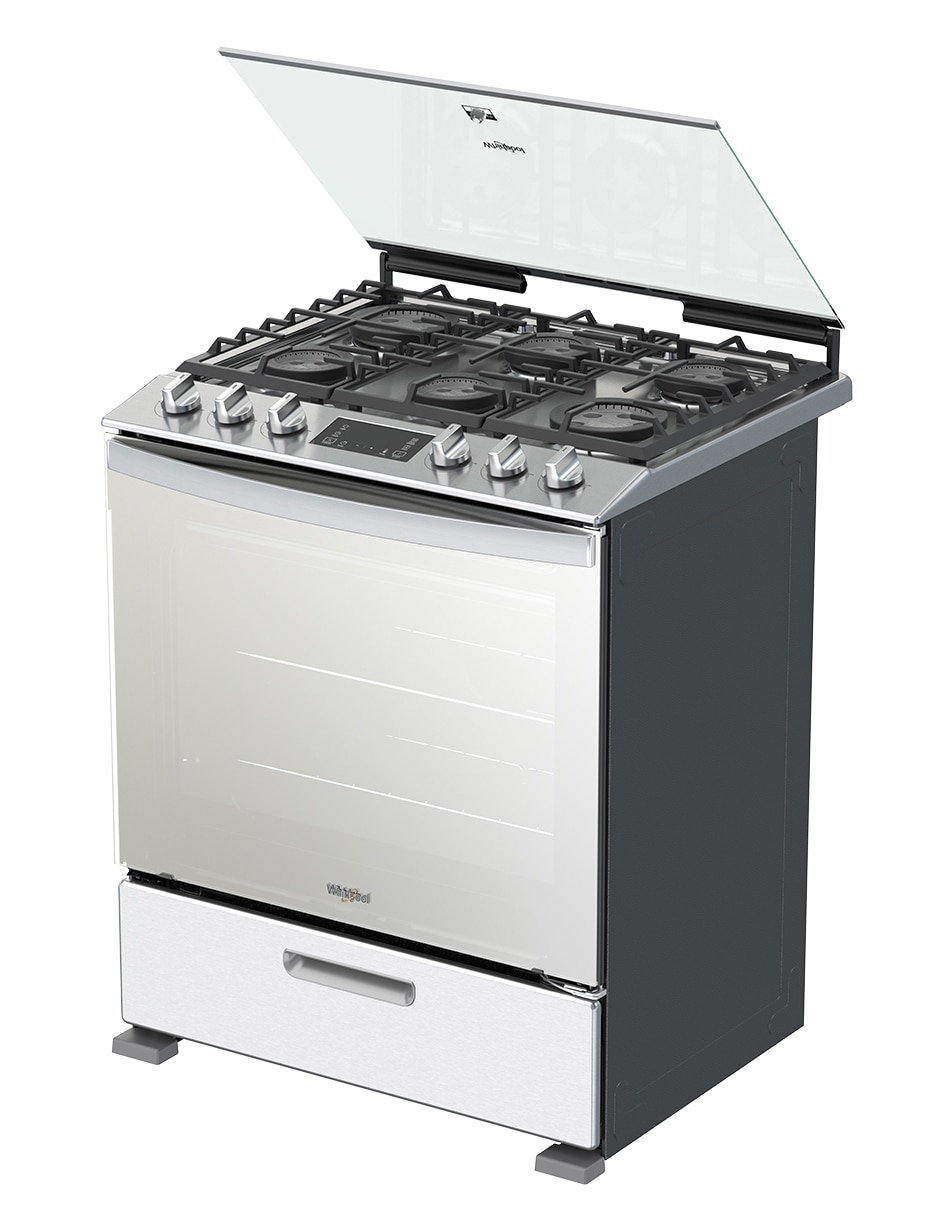 Estufa de piso a gas lp 76 cm WFR7400S de 6 quemadores 3