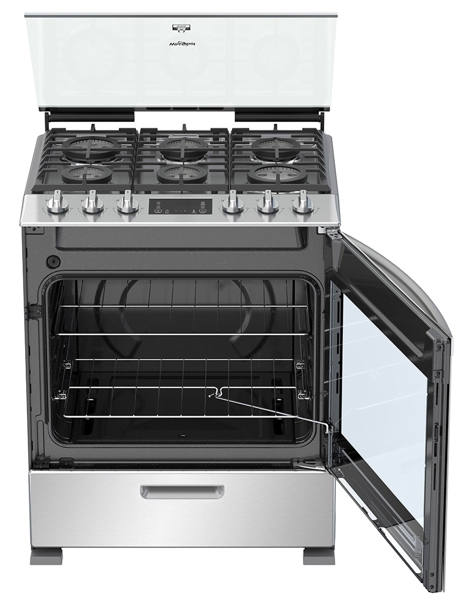 Estufa de piso a gas lp 76 cm WFR7400S de 6 quemadores 4