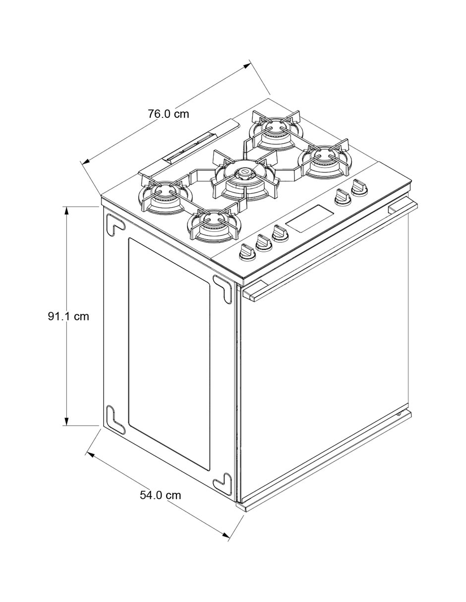 Estufa de piso a Gas LP 76 cm WFR9100S de 5 quemadores 8