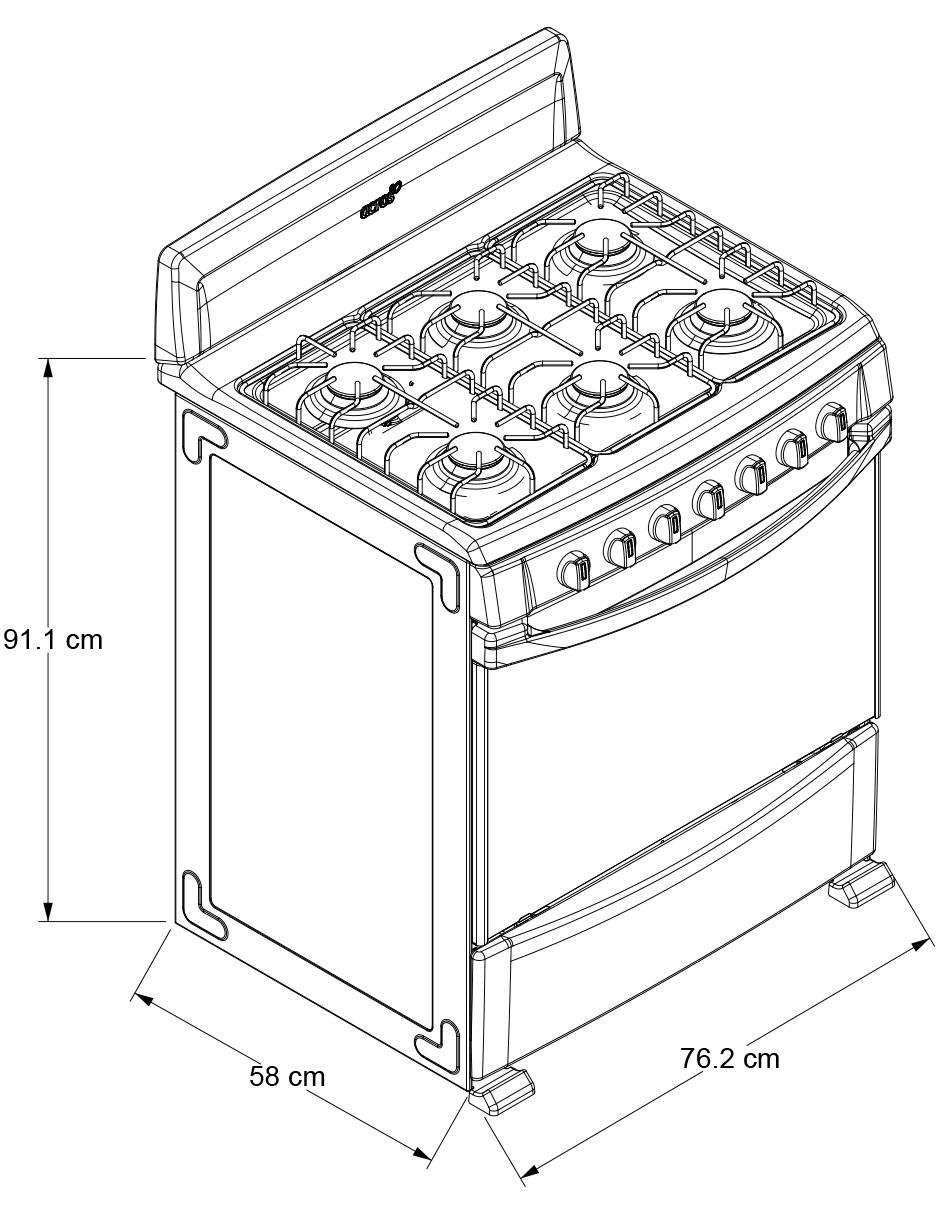 Estufa a gas 76.2 cm AF5431B 5