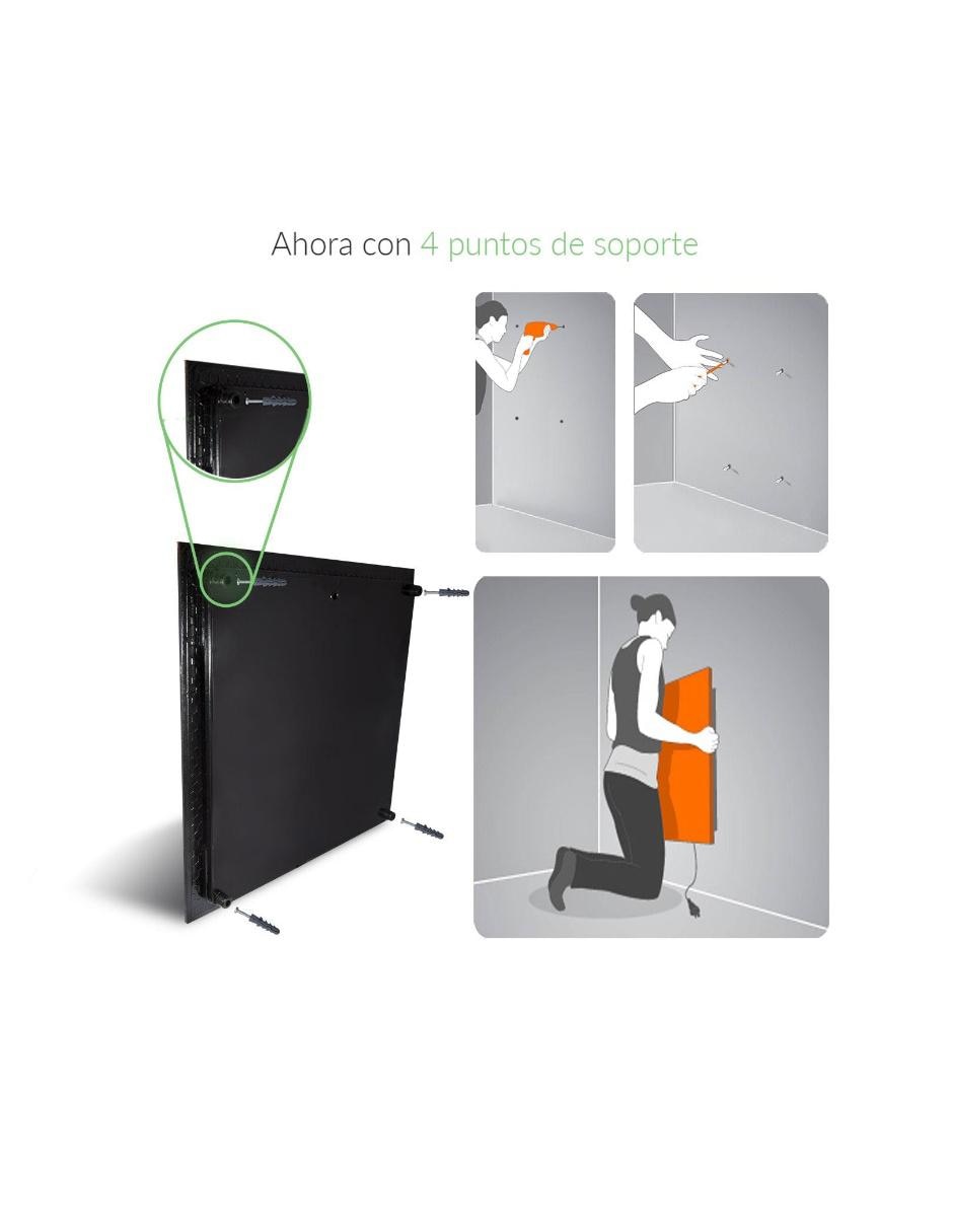 Calefactor de panel infrarrojo en cristal para pared blanco 3