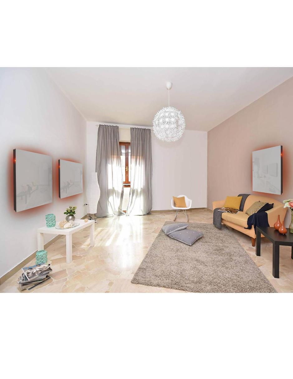 Calefactor de panel infrarrojo en cristal para pared blanco 2