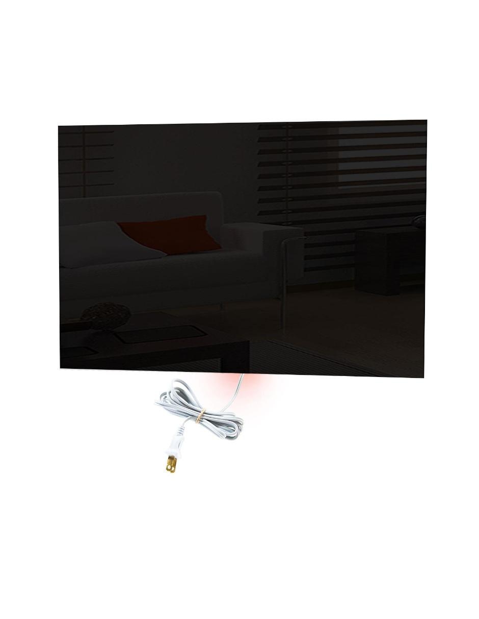 Calefactor de panel infrarrojo en cristal para pared negro