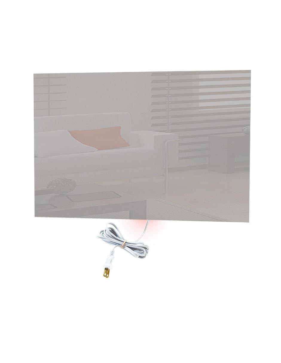 Calefactor de panel infrarrojo en cristal para pared blanco