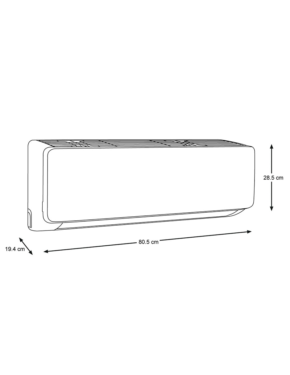 Aire acondicionado mini split frío 12000 btu ar12tvhqcwk/ax 220 v 7