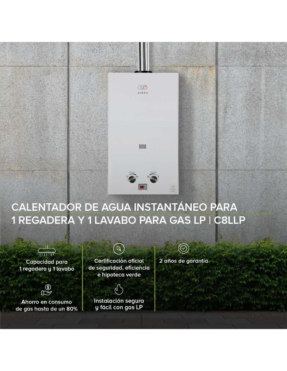 Calentador de paso C8L 8 L gas lp 6