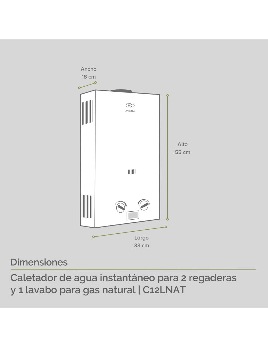Calentador de paso C12LNAT 12 l Gas natural 16