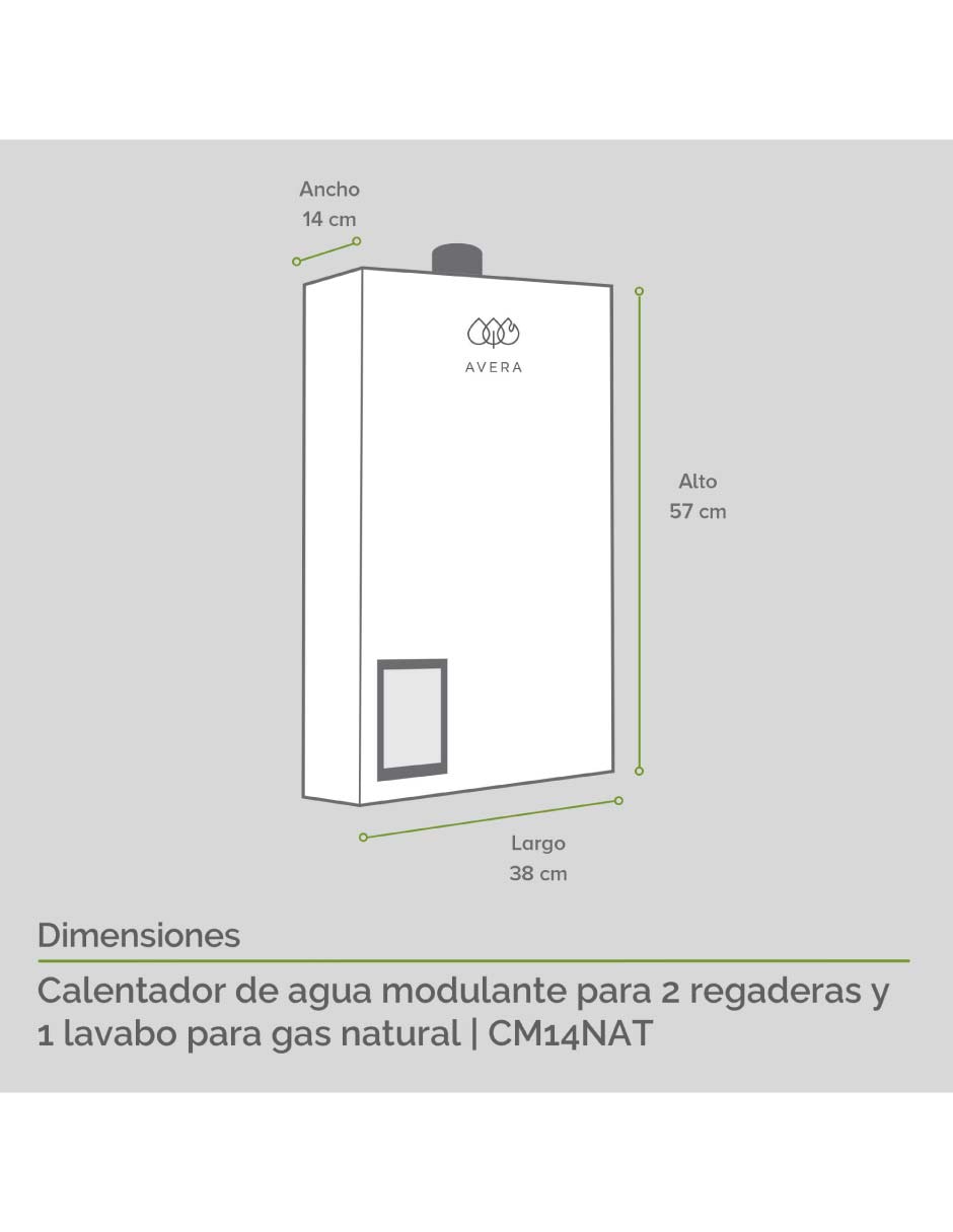 Calentador de paso CM14NAT gas natural 8