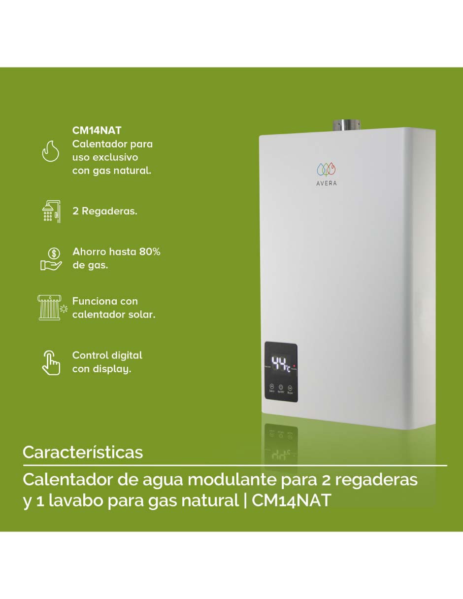 Calentador de paso CM14NAT gas natural 9