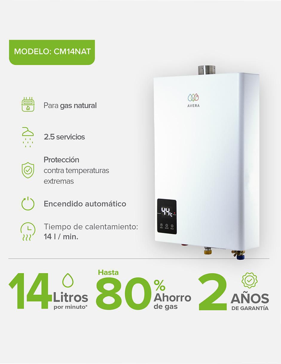 Calentador de paso CM14NAT gas natural 12