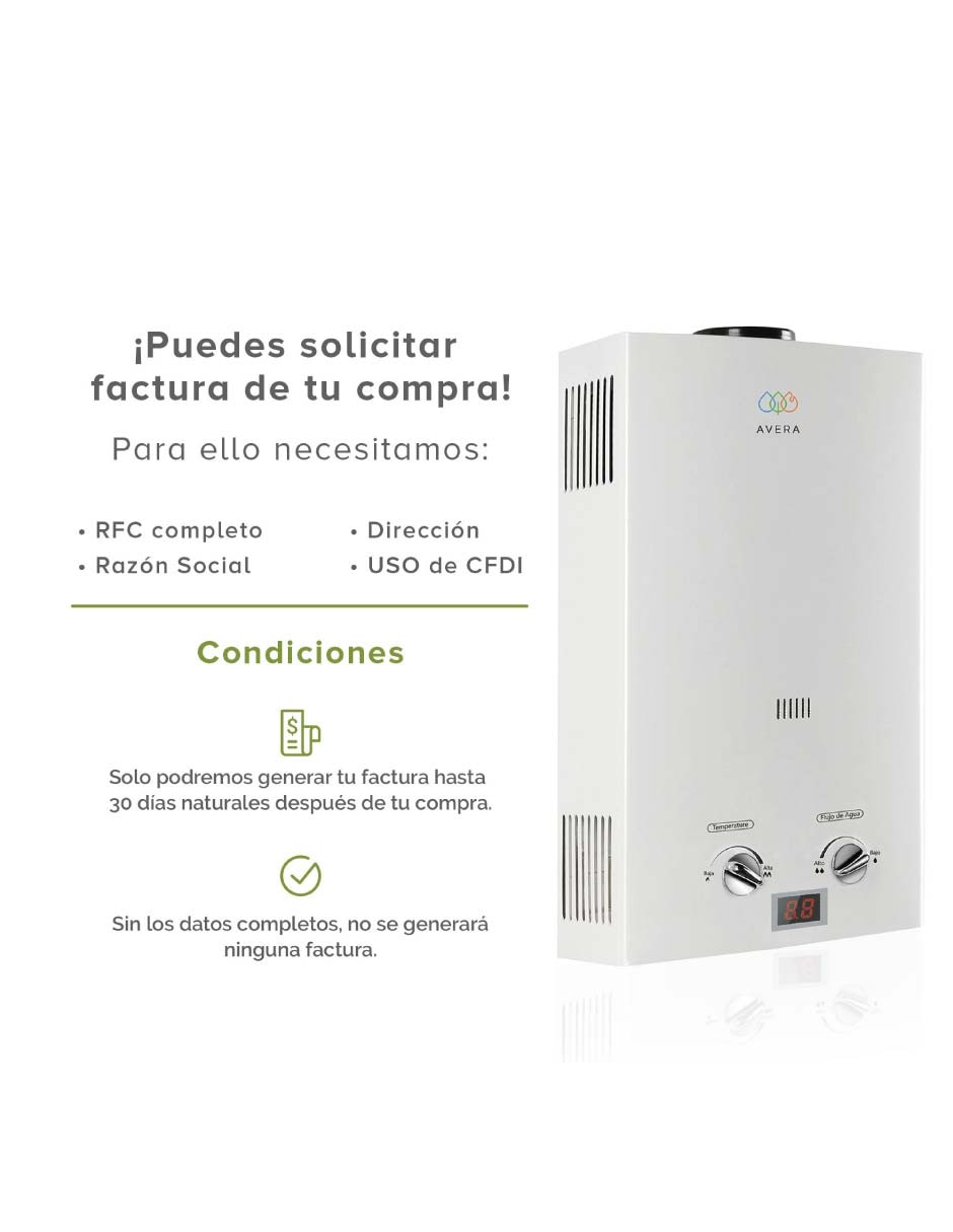 Calentador de paso C6L 6 L Gas LP 17