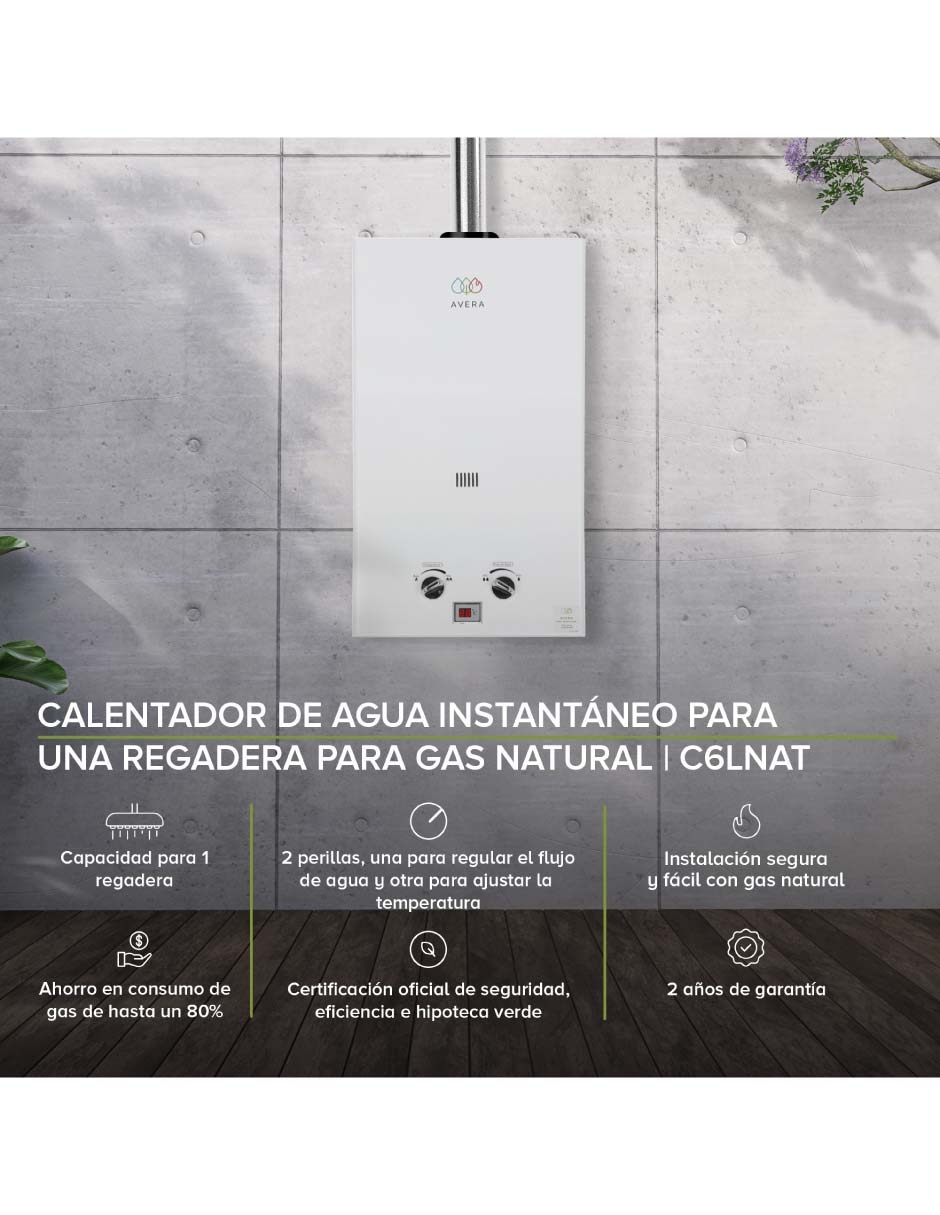 Calentador de paso C6LNAT 6 L Gas natural 7