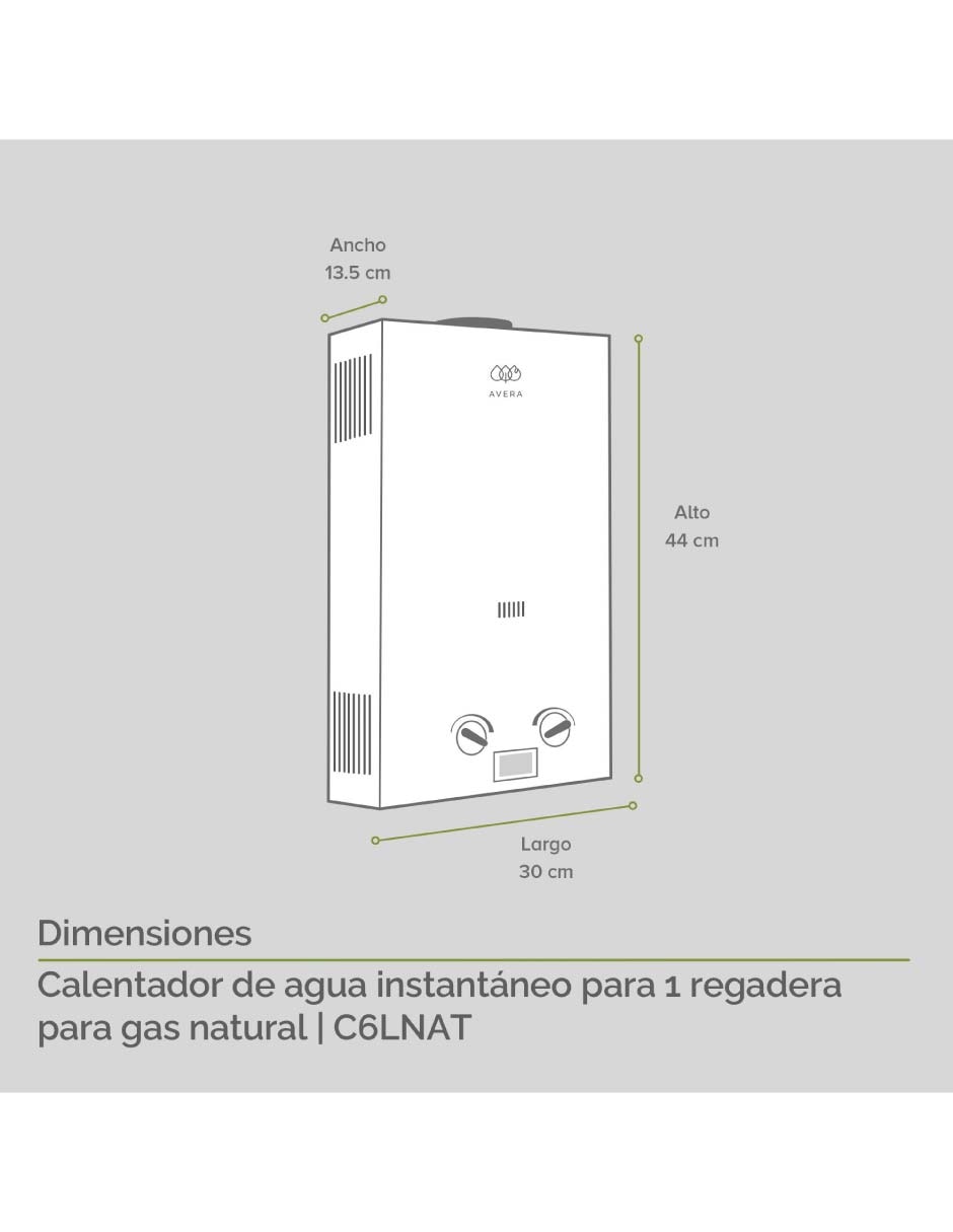 Calentador de paso C6LNAT 6 L Gas natural 11