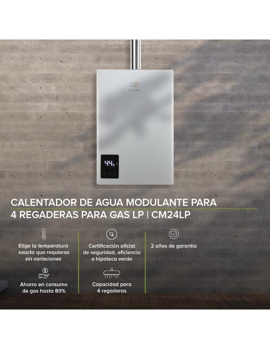 Calentador de paso CM24 Gas LP 5