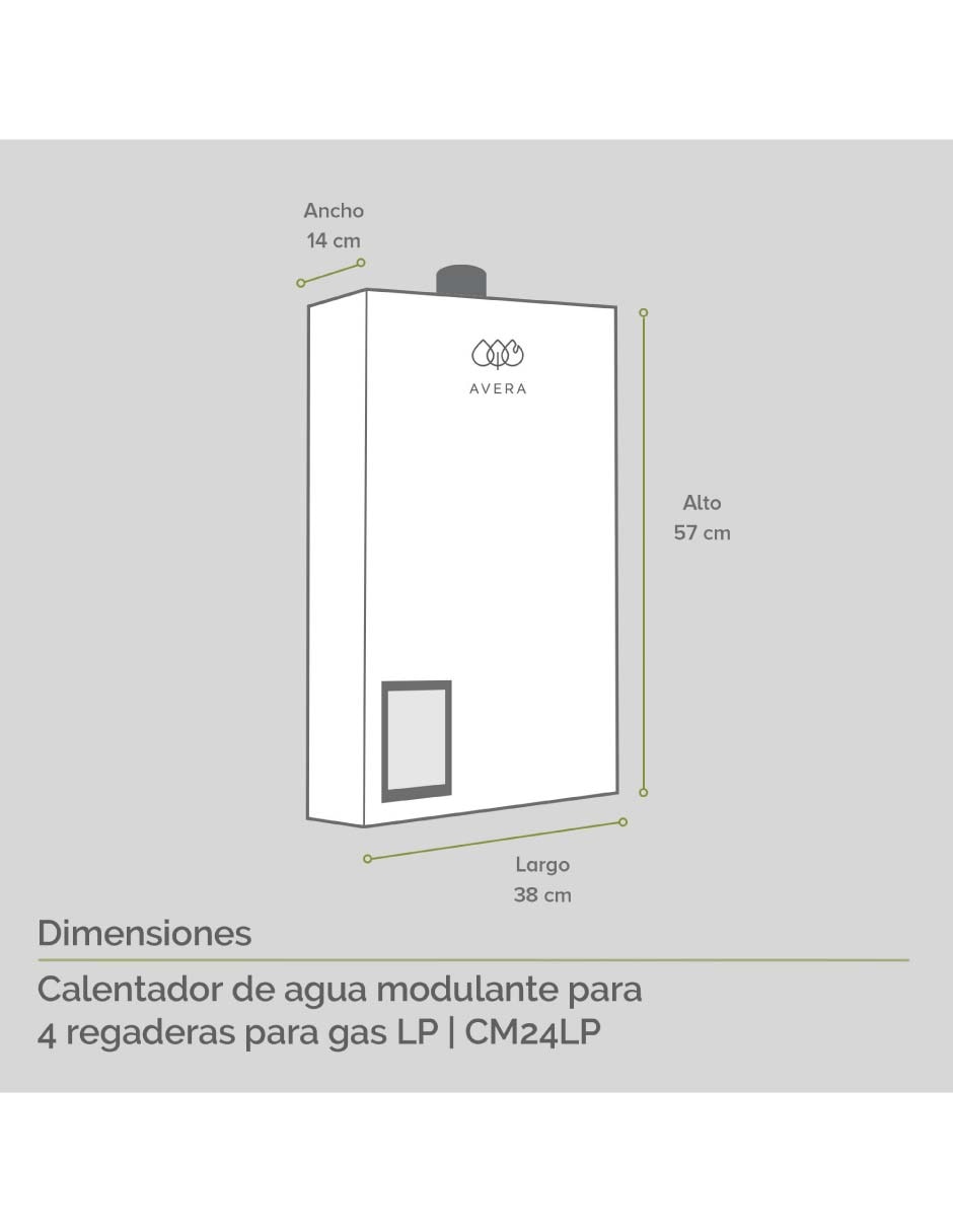 Calentador de paso CM24 Gas LP 8