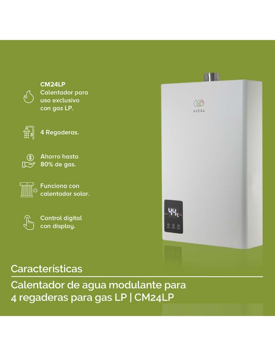 Calentador de paso CM24 Gas LP 9