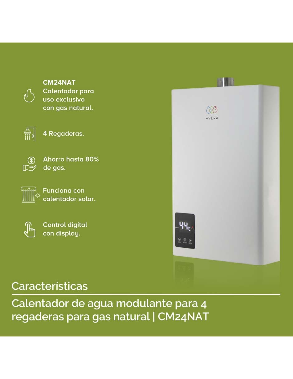 Calentador de paso CM24NAT gas natural 9