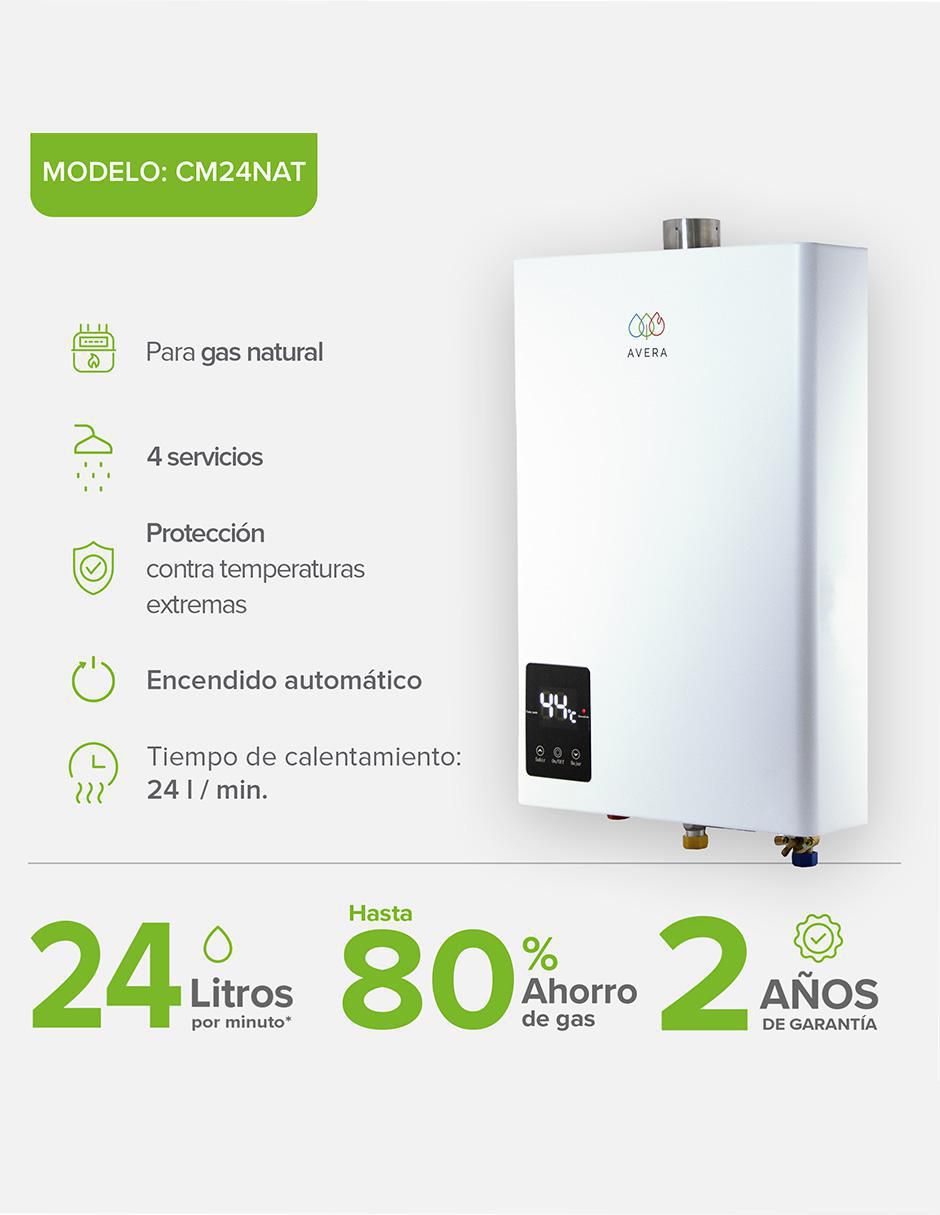 Calentador de paso CM24NAT gas natural 12