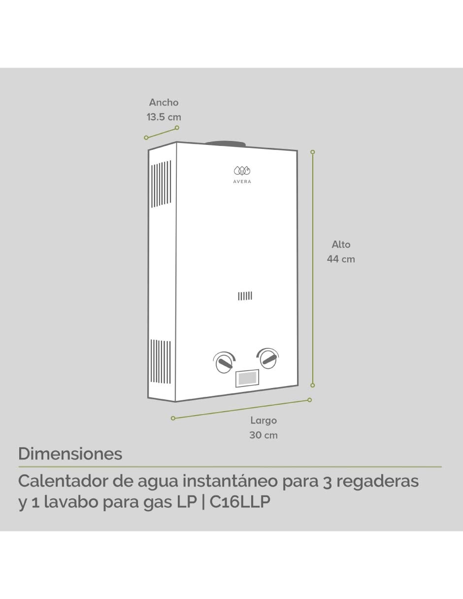 Calentador de paso C16l 3 servicios 16 L gas Lp 11
